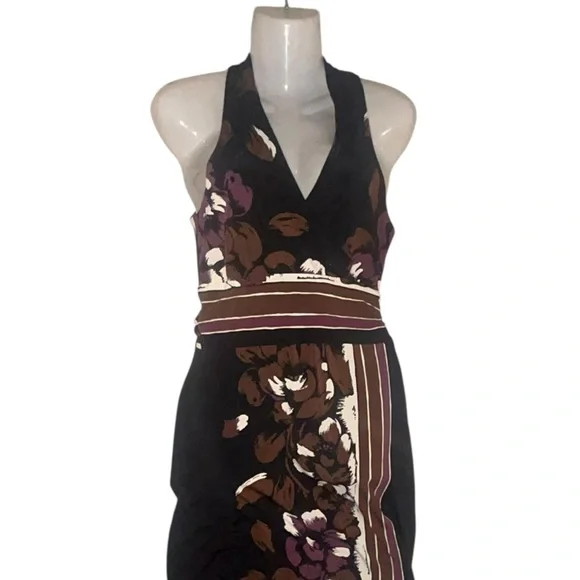 Jones New York Brown and Black Halter Sundress Sz 6 - Picture 6 of 9